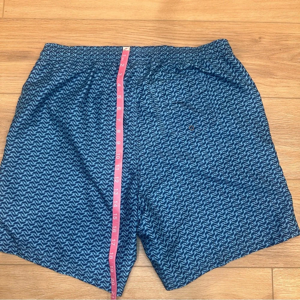 Mr. Swim Mens Blue Dolphin Pattern Swim Trunks XL Beach Board Shorts